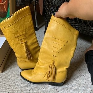 Italian Leather Vero Cuoio Yellow Boot